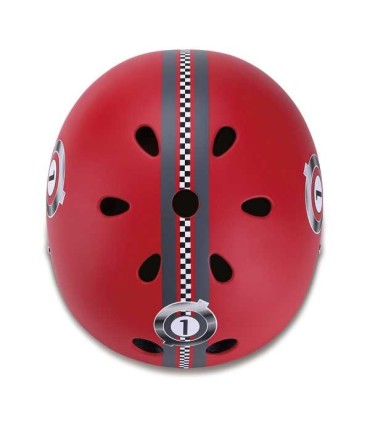 Globber casco junior racing rojo