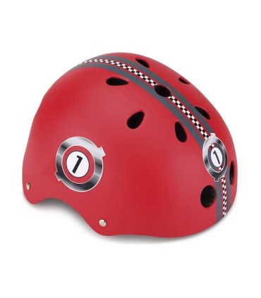 Globber casco junior racing rojo