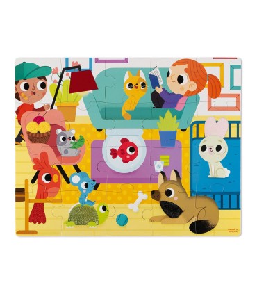 Janod Puzzle Táctil Animales Domésticos