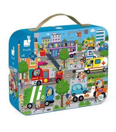 Maletín Janod Puzzle Ciudad 36 piezas