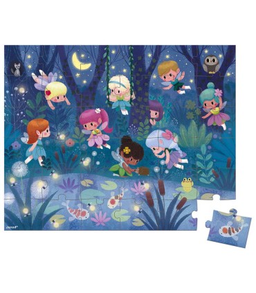 Janod Puzzle Hadas y Nenúfares 36 Piezas.