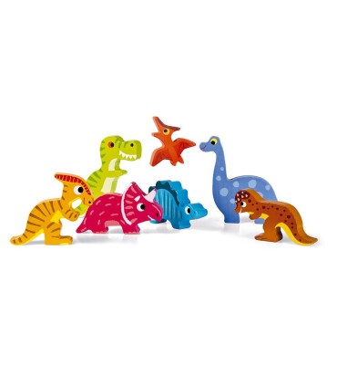 Puzzle Encajable Dinosaurios Janod figuras