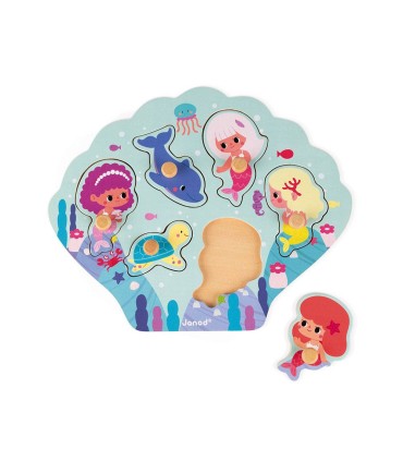 Puzzle Encajable Sirenas Janod detalle