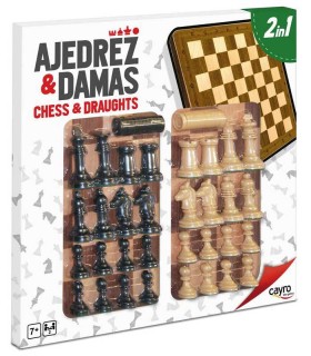 Tablero Ajedrez y Damas con Piezas Cayro