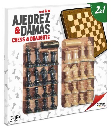 Tablero Ajedrez y Damas con Piezas Cayro
