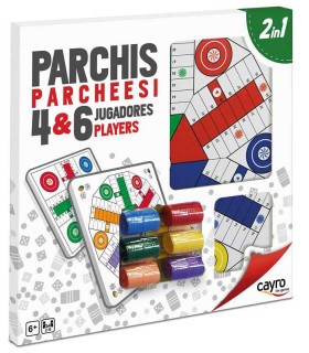 Tablero Parchis 4 y 6 Jugadores Cayro blister