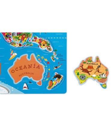 Puzzle Magnético Mapa del Mundo Janod