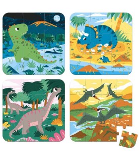 Set 4 Puzzles Evolutivos Dinosaurios Janod