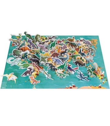 Puzzle Educativo Los Dinosaurios Janod 200 Piezas detalle