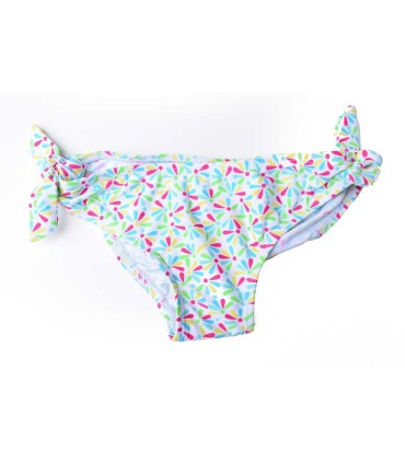 Braguita Baño Blanco con Florecitas Flúor