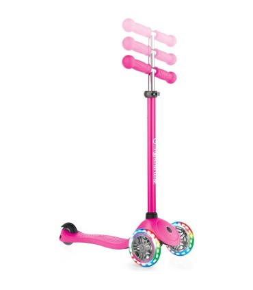 Patinete Globber Primo Lights Rosa Neón lado