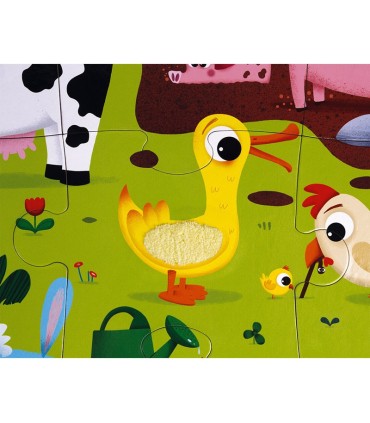 Puzzle Táctil Los Animales de la Granja 20 Piezas Janod detalle1