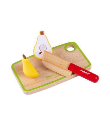 Set Frutas y Verduras para Cortar de Madera Janod detalle