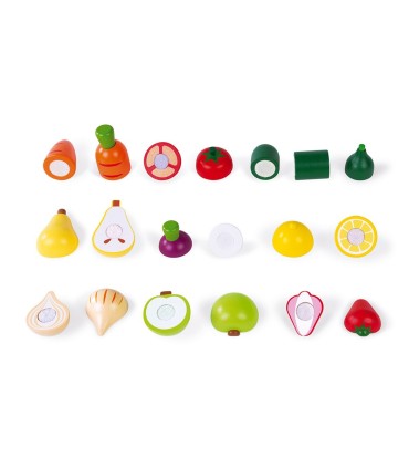 Set Frutas y Verduras para Cortar de Madera Janod detalle 3