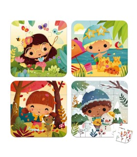 Set 4 Puzles Evolutivos Las Cuatro Estaciones Janod