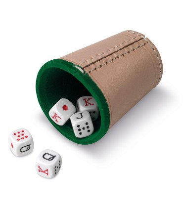 Dados Póker con cubilete forrado