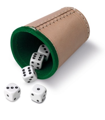 Dados Puntos con cubilete forrado