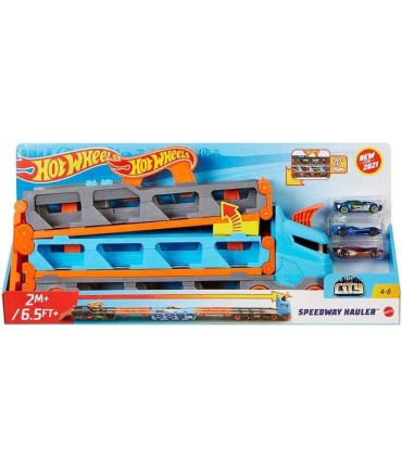 Hot Wheels Camión de Transporte Convertible en Pista