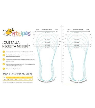 Attipas guía de tallas