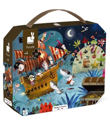 Janod Maletín Puzzle En Busca del Tesoro 36 Piezas