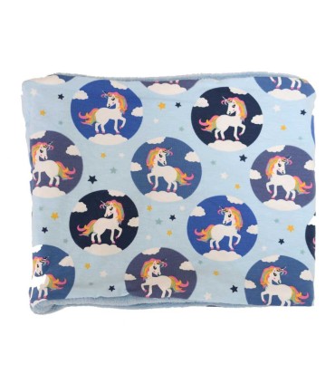 Braga de Cuello con Coralina Celeste y Unicornios