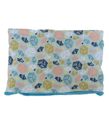 Braga de Cuello con Coralina Hojas Celeste