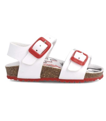 Sandalia Garvalín Blanco Rojo