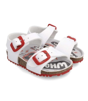 Sandalia Garvalín Blanco Rojo