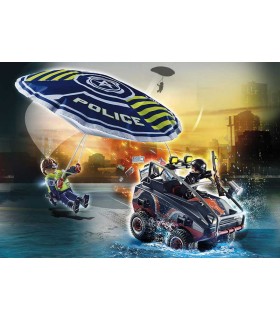 Policía en Paracaídas: Persecución del Vehículo Anfibio Playmobil 70781