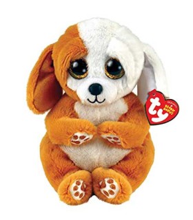 Peluche Beanie Babies Ruggles Perro marrón y blanco