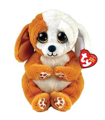 Peluche Beanie Babies Ruggles Perro marrón y blanco