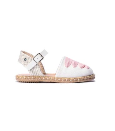 Lona Conguitos Piqué Blanco Rosa