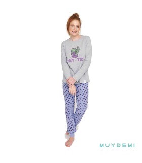 Pijama Mujer Gris CAT-TUS