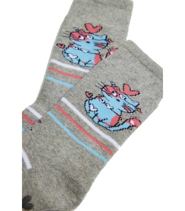 Calcetín Niña Térmico Antideslizante Gatos