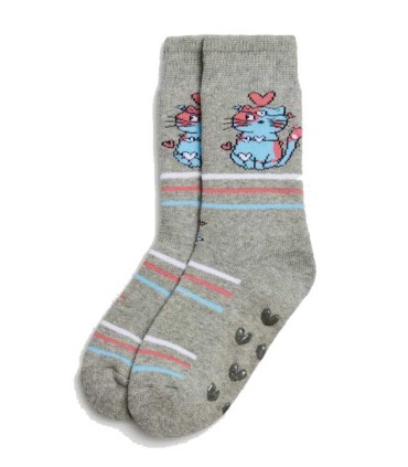 Calcetín Niña Térmico Antideslizante Gatos