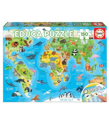 Puzzle Educa Mapamundi Animales 150 Piezas