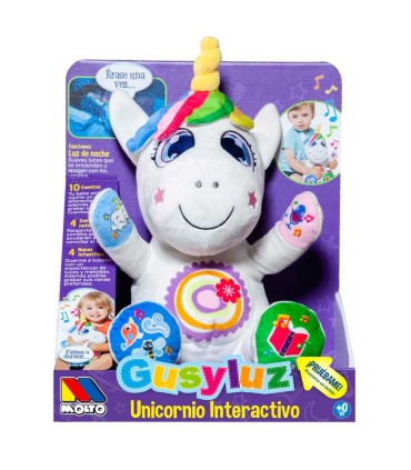 Peluche Unicornio Interactivo Gusy Luz Molto