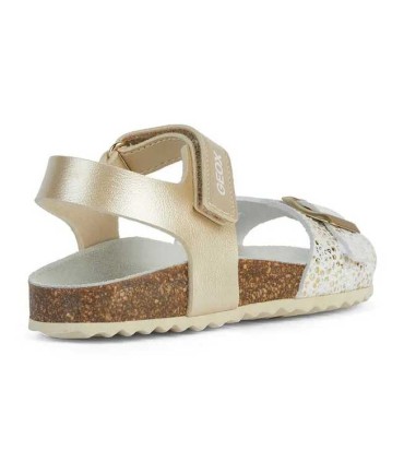 Sandalia Geox Adriel Platino y Blanco