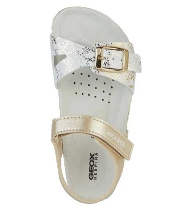 Sandalia Geox Adriel Platino y Blanco