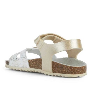 Sandalia Geox Adriel Platino y Blanco