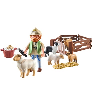 Pastor Con Rebaño De Ovejas Playmobil 71444