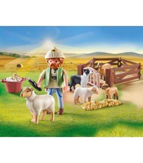 Pastor Con Rebaño De Ovejas Playmobil 71444