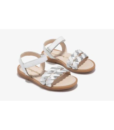 Sandalia Conguitos Napa Blanco Plata