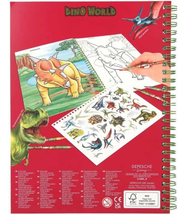 Dino World Libro De Colorear Con Lápices De Colores