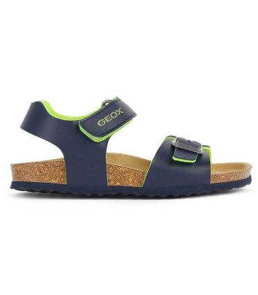 Sandalia Geox Ghita Azul y Amarillo Flúor
