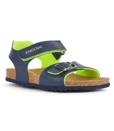 Sandalia Geox Ghita Azul y Amarillo Flúor