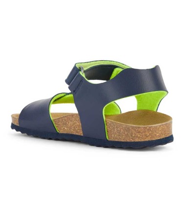 Sandalia Geox Ghita Azul y Amarillo Flúor