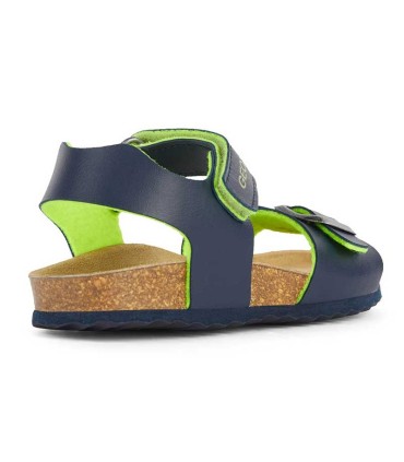 Sandalia Geox Ghita Azul y Amarillo Flúor