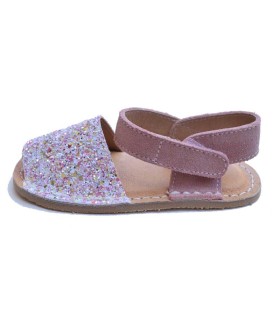Sandalia Manguito Barefoot Glitter Rosa