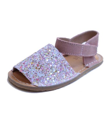 Sandalia Manguito Barefoot Glitter Rosa